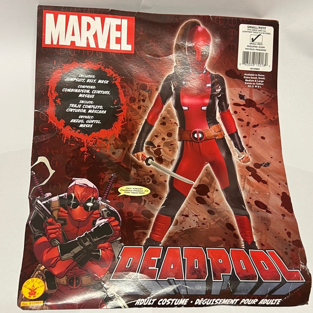 Marvel Deadpool costume, ladie’s size small